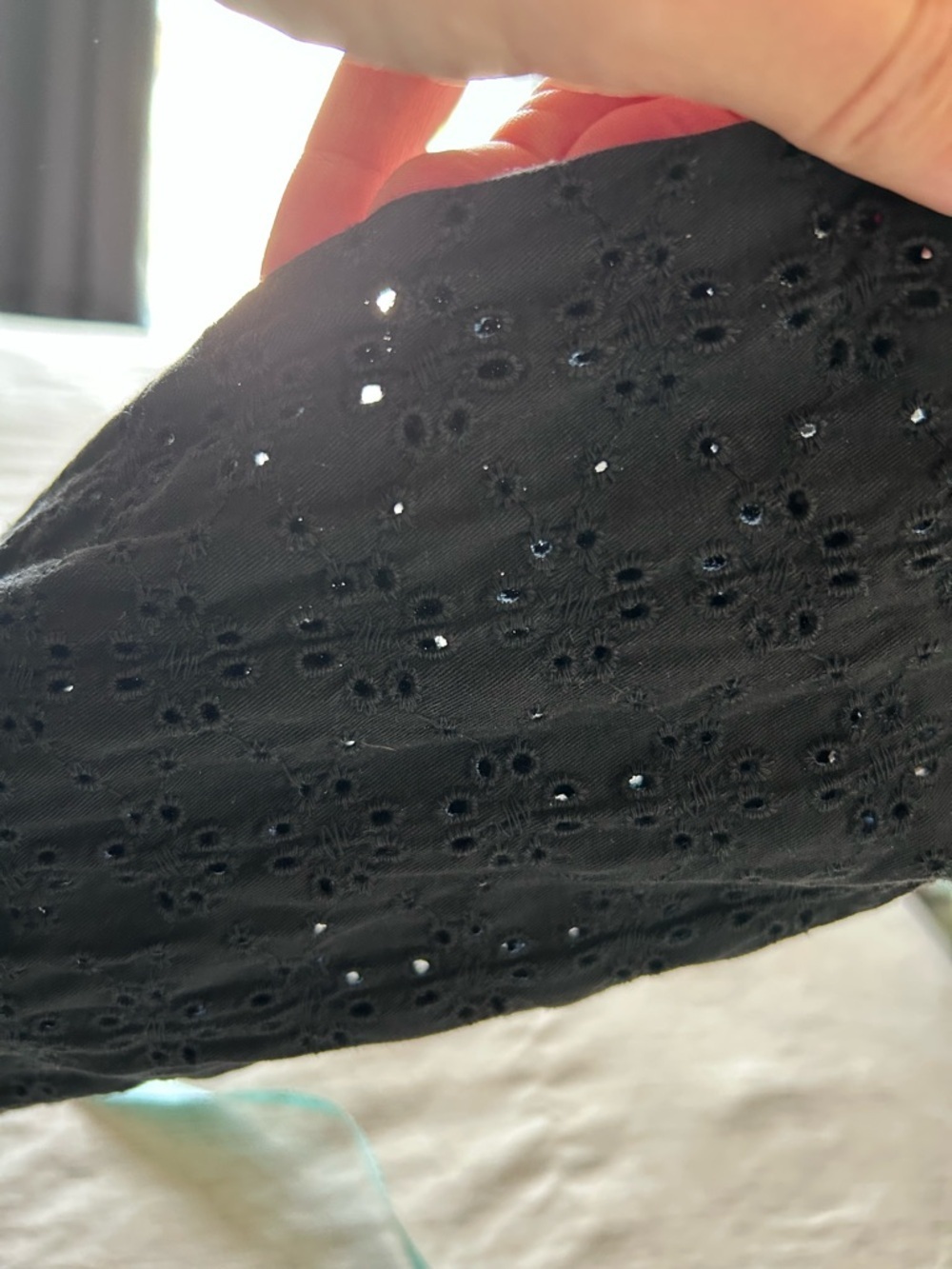 Corporate Goth Layering Black Eyelet Button-Front Long Sleeve Blazer Jacket - Picture 5 of 9